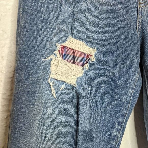 Gap + Pendleton Real Straight Distressed Patched Jeans 26A - Picture 5 of 12